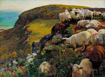 William Holman Hunt Nuestras costas inglesas 1852 ovejas Pinturas al óleo